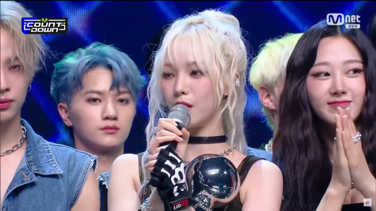 230518 aespa earns their first win for ‘Spicy’ on Mnet M Countdown + Encore