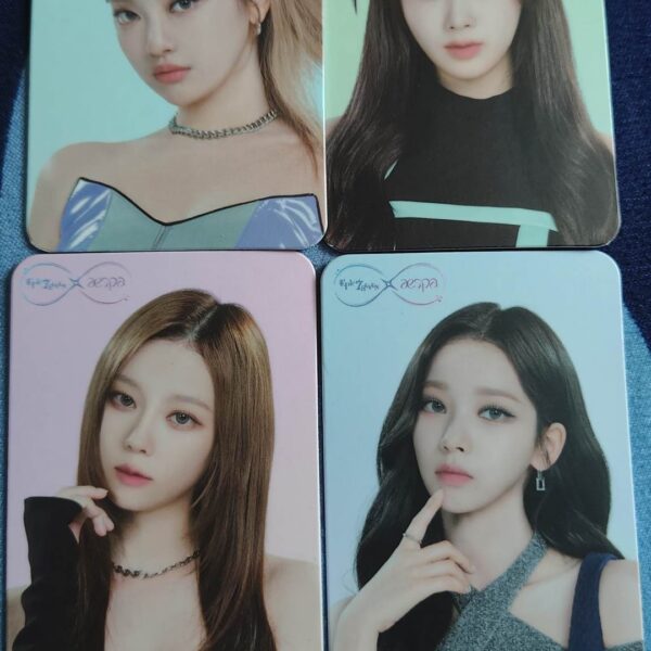 Event reward from epic 7 ❤️❤️❤️ front and back of the photocards from the collab with aespa