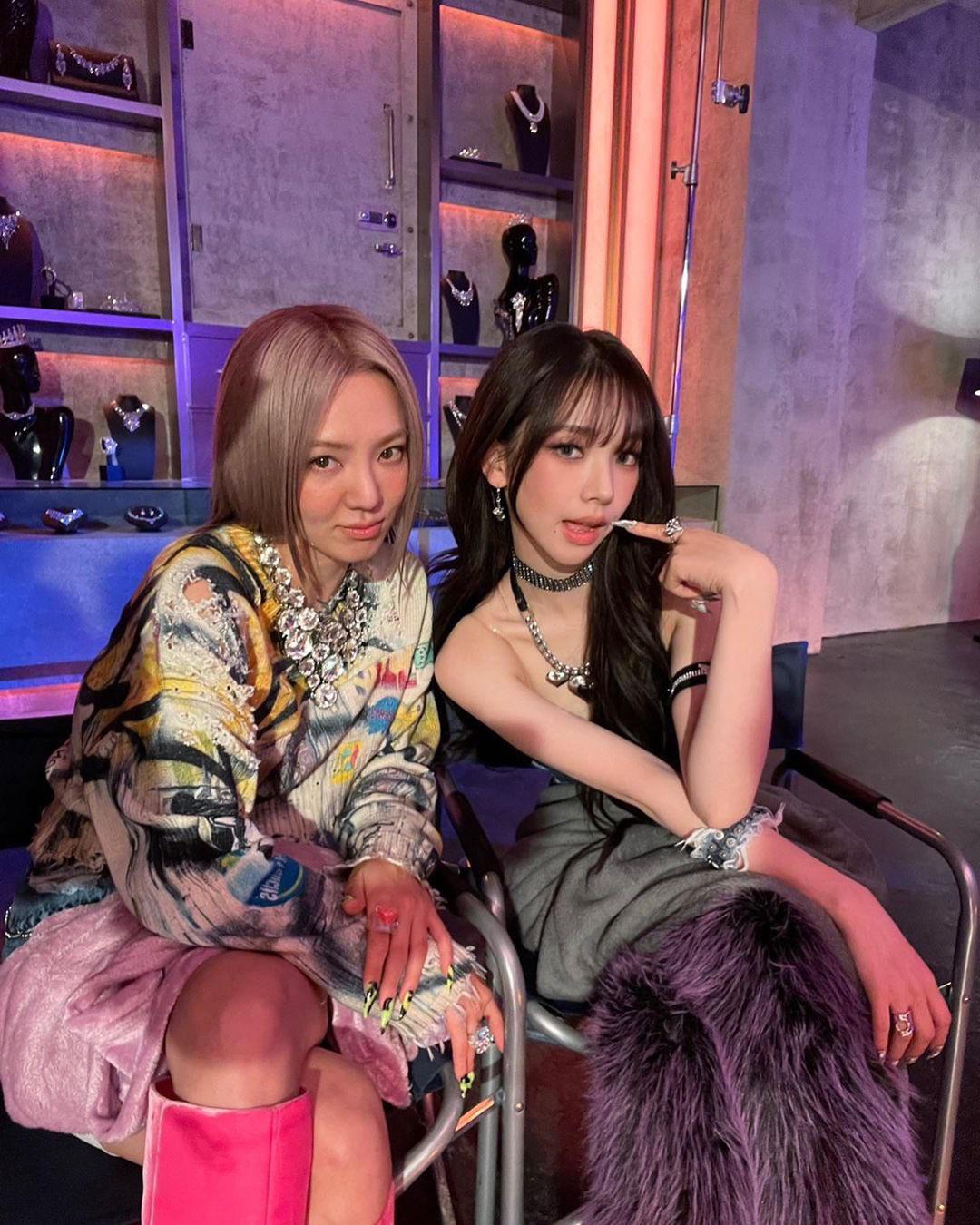 230118 SNSD Hyoyeon Instagram update with Aespa Karina