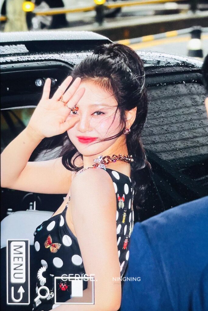 230711 Ningning @ Versace's La Vacanza Collection Pop-Up in Korea