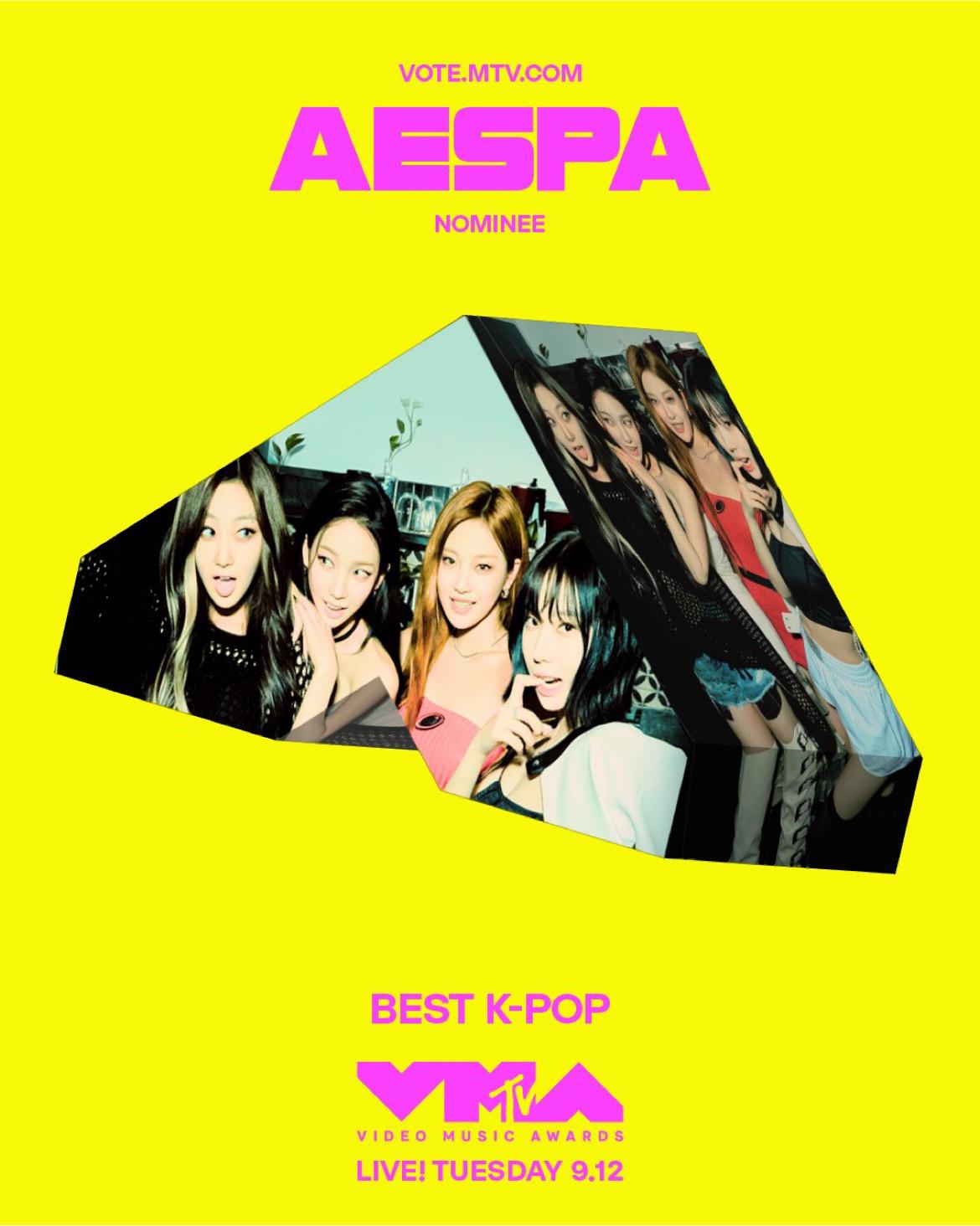 230808 MTV Twitter Update with aespa - Big Congratulations on Your Nomination 🖤