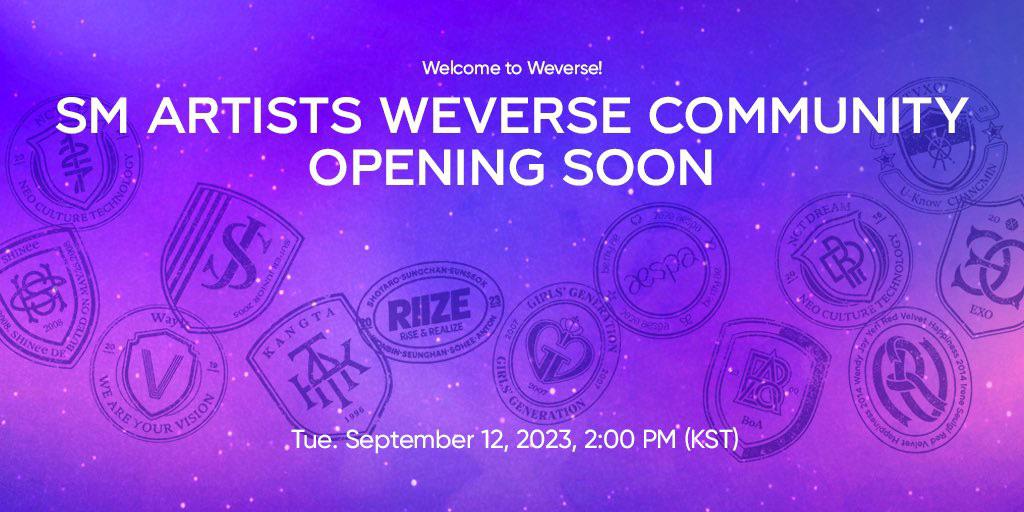 230905 aespa to join Weverse on September 12, 2023, 2:00 PM
