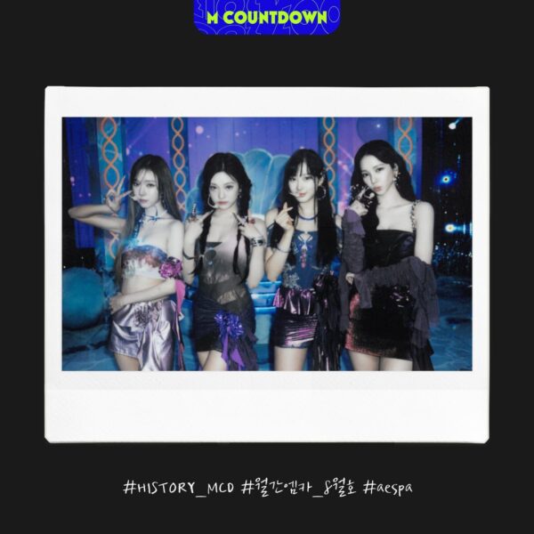 230903 Mnet M Countdown Twitter Updates With aespa - HISTORY MCD Polaroid Photos