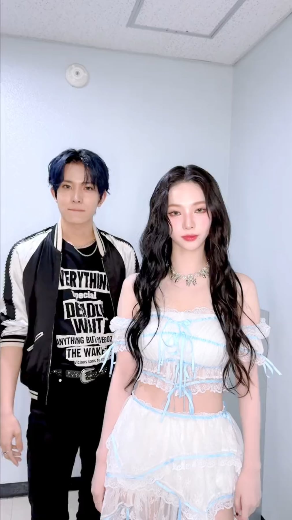 231122 aespa TikTok Update with Karina and Winter - #ImtheDrama with ENHYPEN Heeseung and Sunghoon 🍊😈