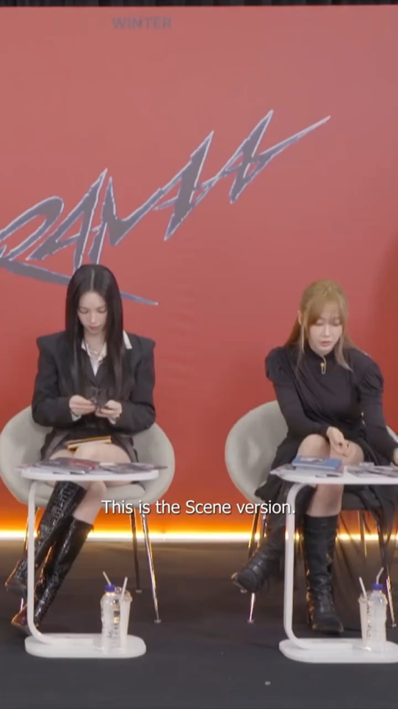 231122 aespa Twitter Update - Check out who pulled who for the for the Scene versions for the 4th Mini Album ‘Drama! Also find out what the girls liked the most about the Scene version!