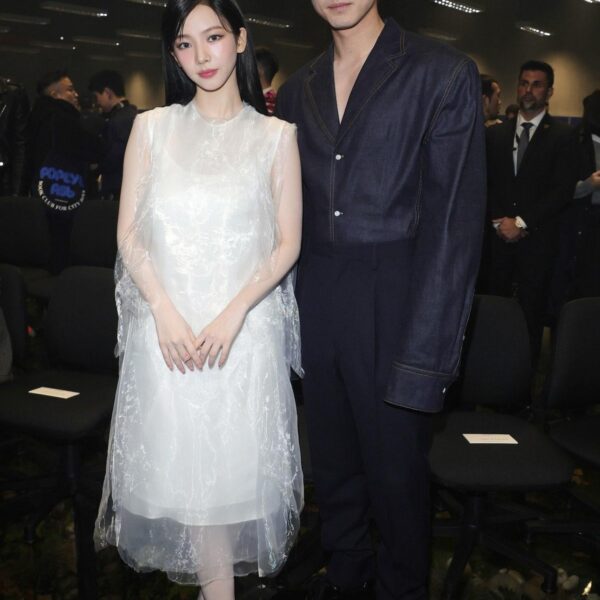 240115 VOGUE JAPAN Twitter Update with Karina - Karina at the Prada FW24 Menswear Show (feat. Sakaguchi Kentaro)