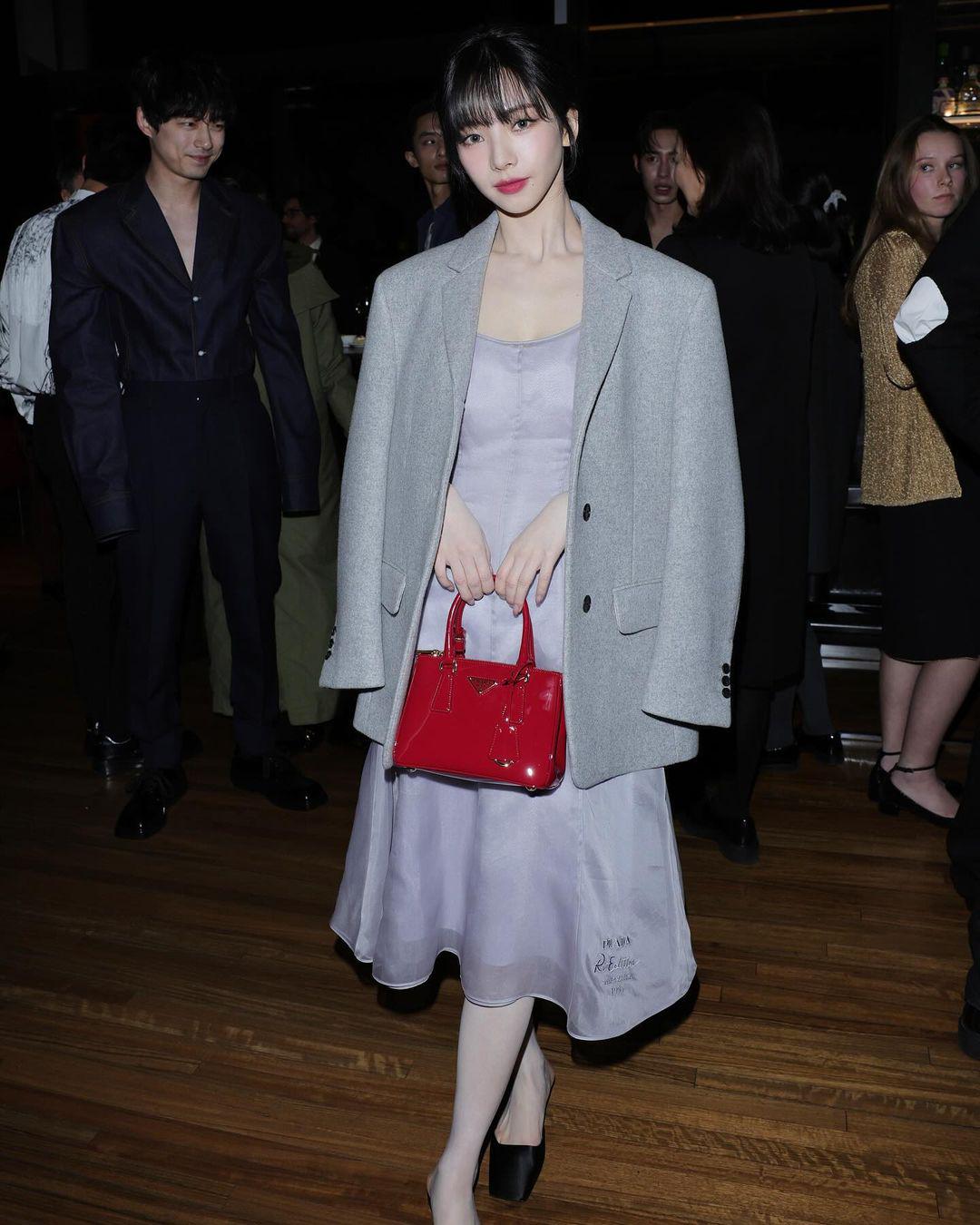 240114 L’Officiel Singapore Instagram Update with Karina - The Prada FW 2024 Menswear post-show dinner
