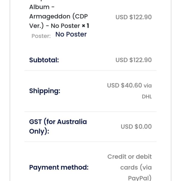 ARMAGEDDON CDP VER ORDER IS OUT NOW JUST GOT MINE