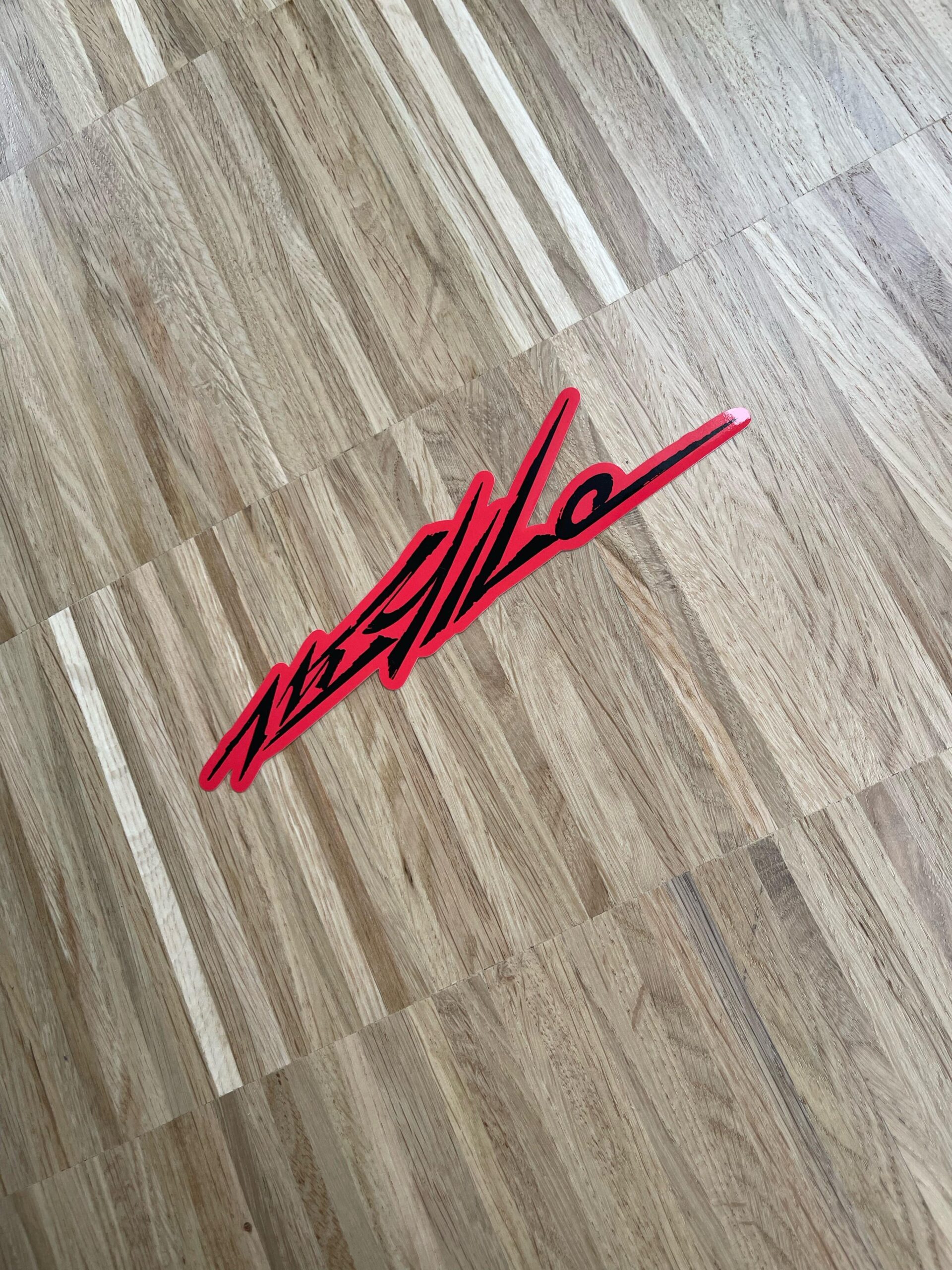 What does the sticker say?
