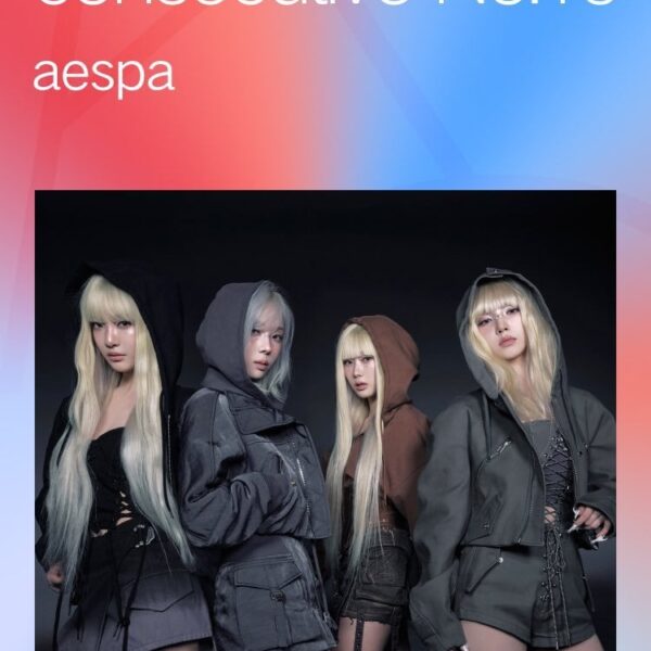 240612 aespa becomes the first artist to achieve four consecutive No.1s on 'TME KOREAN CHART' with 'Supernova' & 'Armageddon'