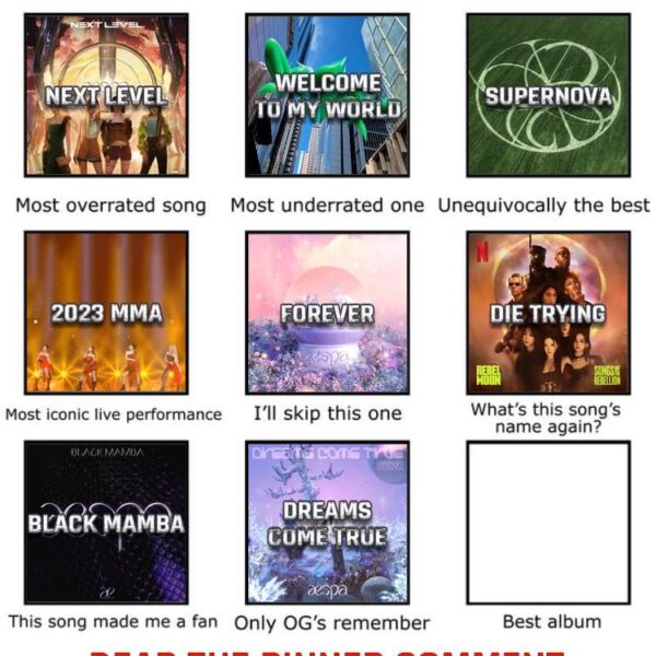 Every band has one: Day 9 - aespa's best album