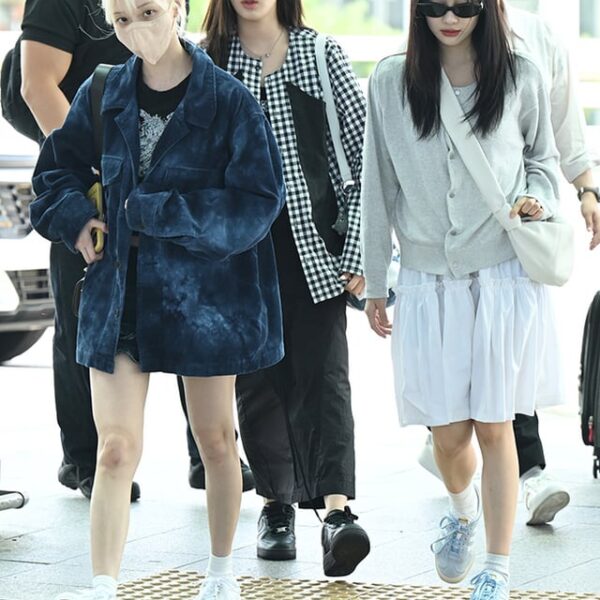 240719 Giselle, Winter & Ningning at Incheon International Airport heading to Singapore for aespa's 'LIVE TOUR SYNK : PARALLEL LINE' (Press Photos)