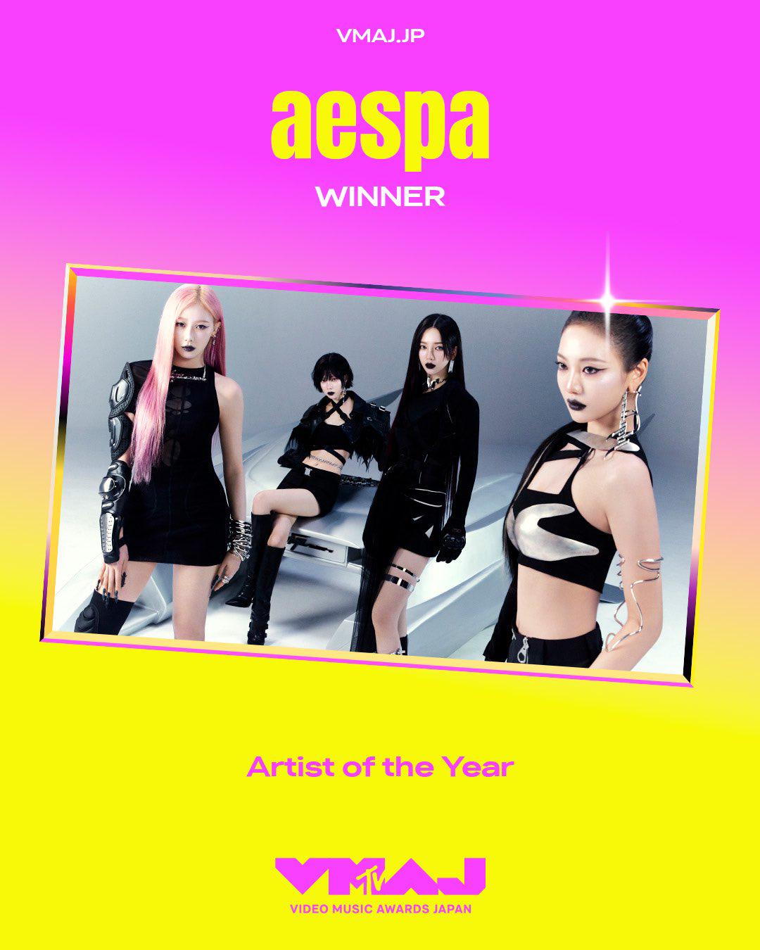 250228 aespa wins 'Artist of the Year' @ The 23rd MTV Video Music Awards Japan