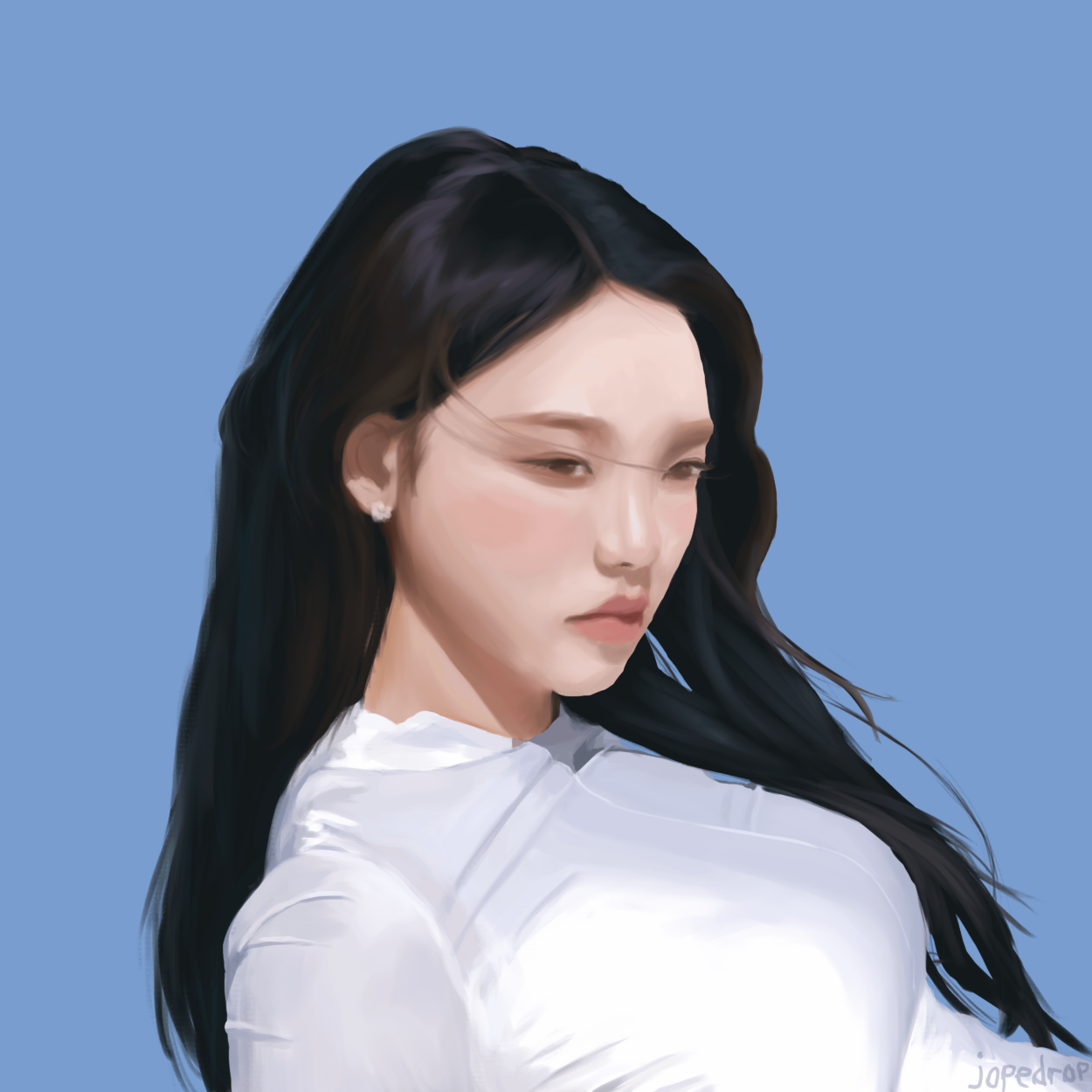 This was supposed to be a sketch but I went all the way and painted Karina (Bluesky post in comments)