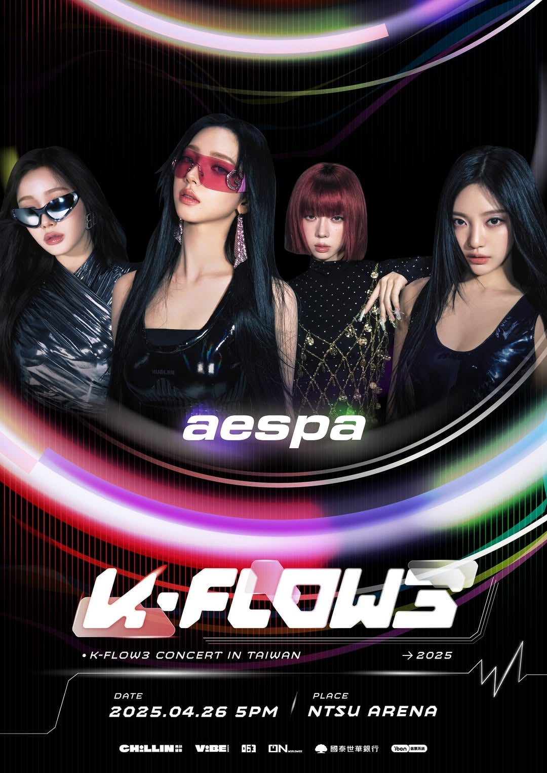 250215 aespa announced as part of the lineup for K-FLOW3 Concert in Taiwan on April 26th @ NTSU Arena