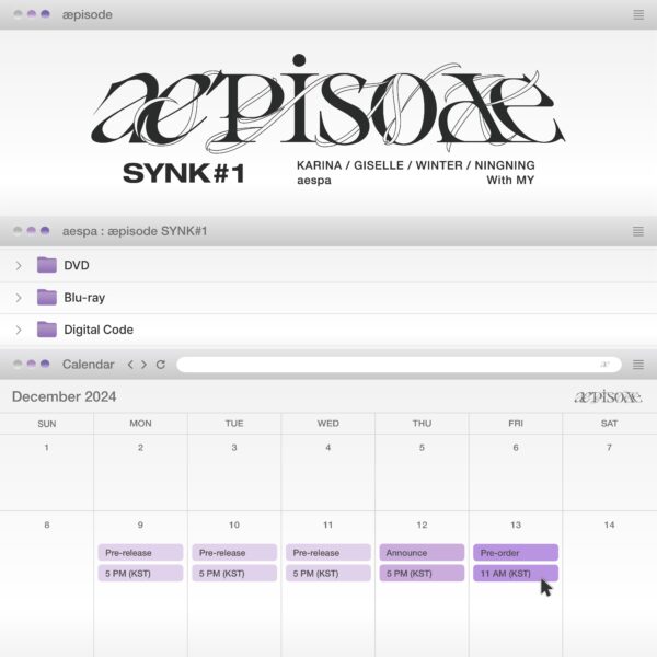 241209 aespa - æpisode SYNK#1: DVD / Blu-ray / Digital Code (Schedule Poster)