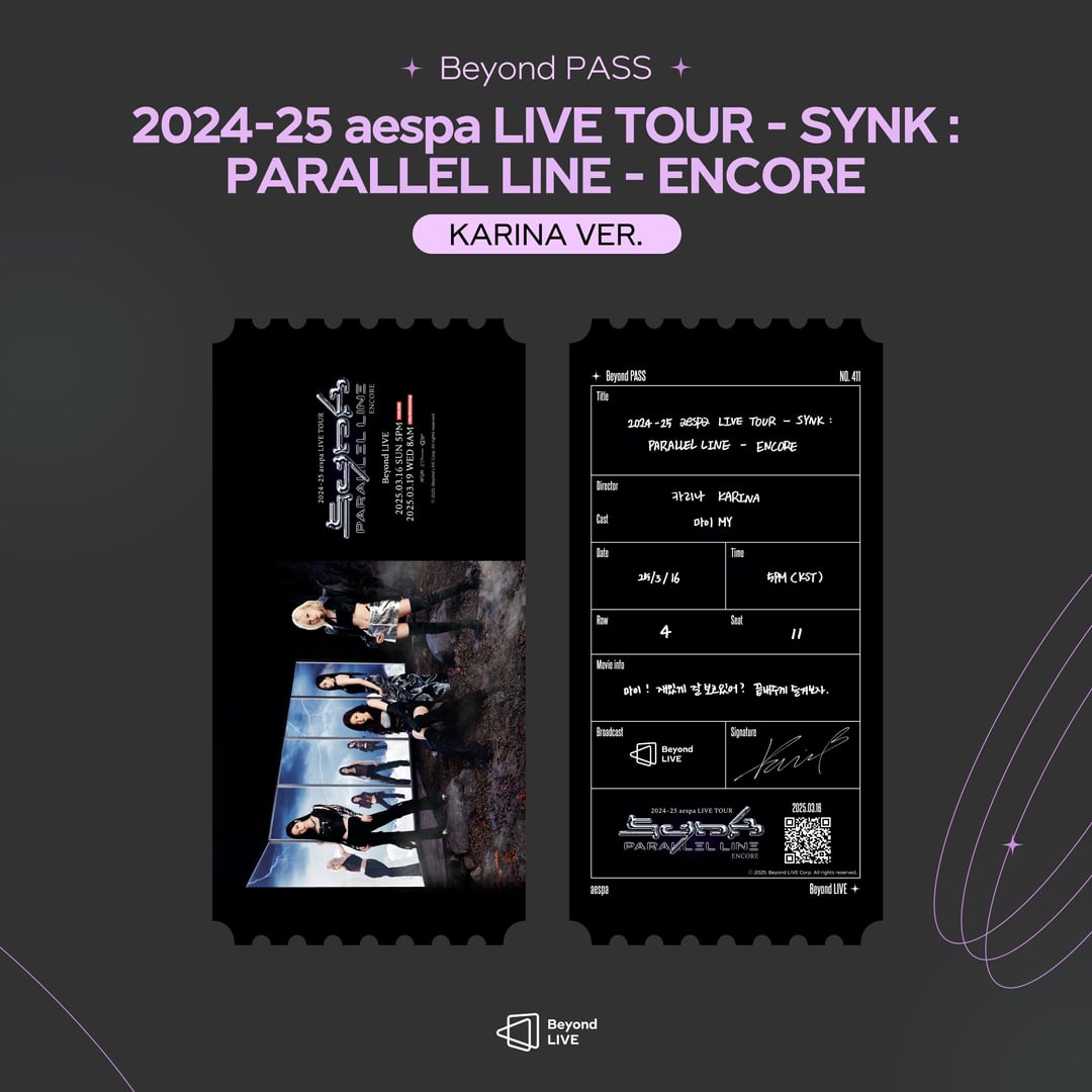 250313 Beyond LIVE Instagram Update with aespa - SYNK : PARALLEL LINE - ENCORE (Beyond PASS)