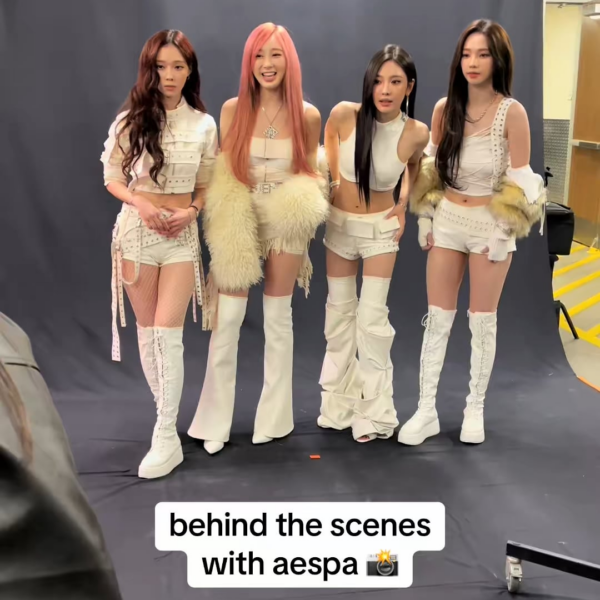 250330 billboard TikTok Update with aespa - Beat drop with a big flash 📸 aespa poses for their portraits backstage at #BBWomenInMusic