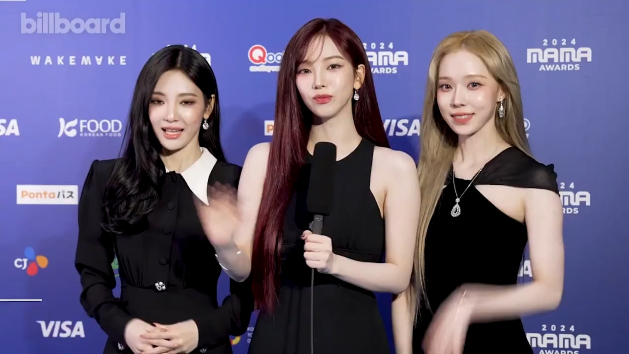 241128 billboard Twitter Update with aespa - aespa catch up with Billboard on the #2024MAMA Awards red carpet before their Song of the Year win. 🏆💫