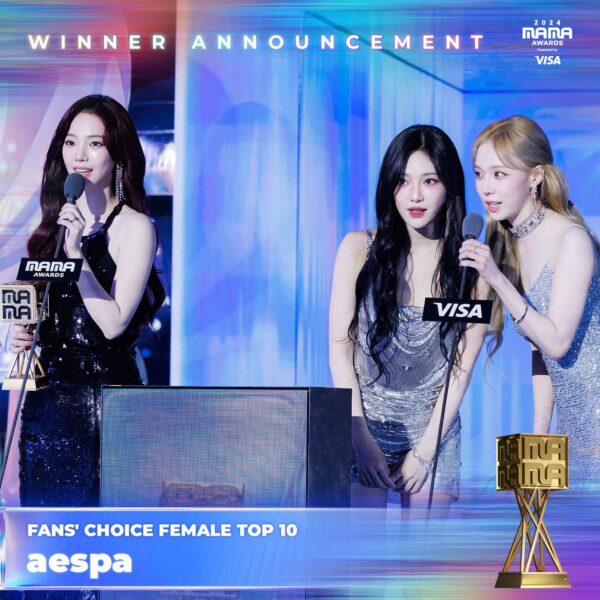 241123 MAMA AWARDS Twitter Update With aespa - 2024 MAMA AWARDS DAY 2 Osaka Winner Announcement Photo