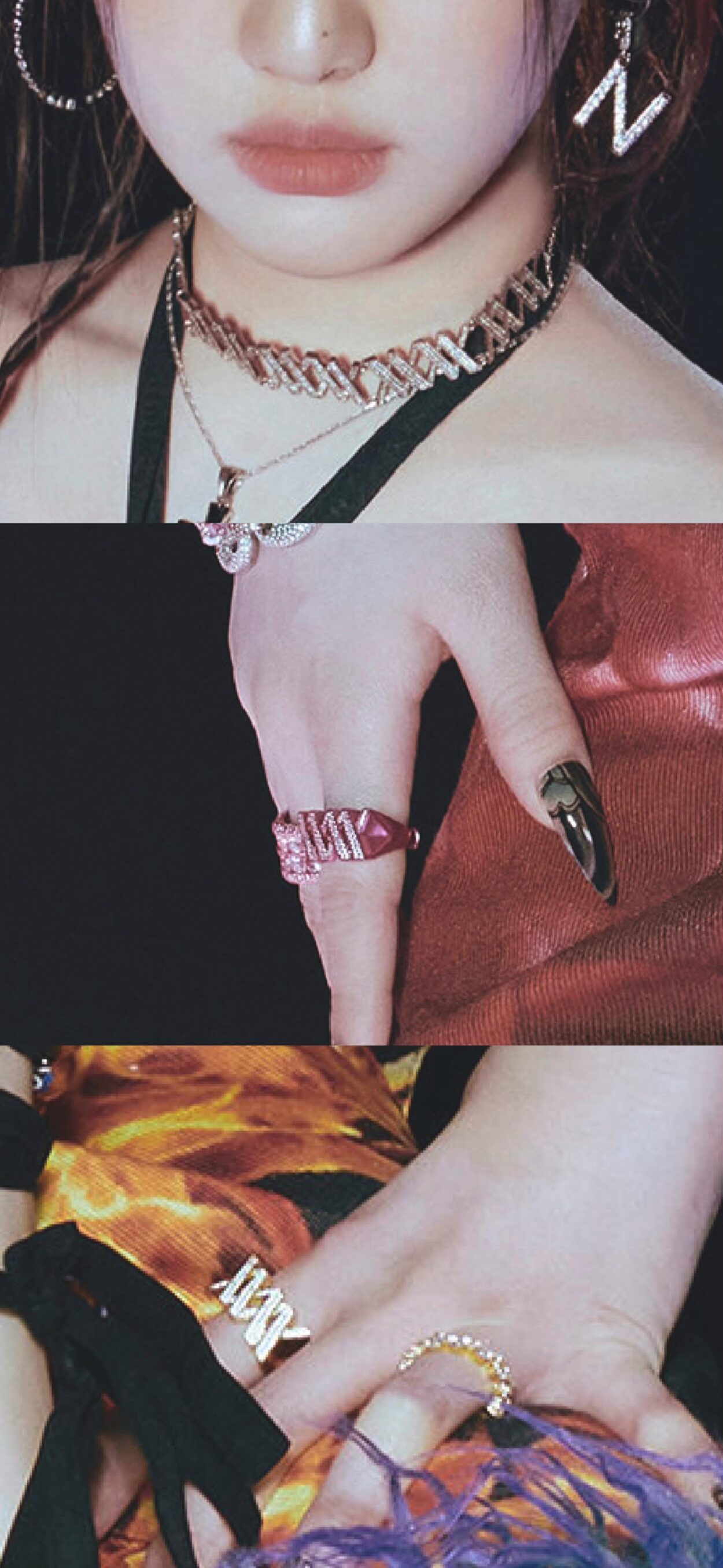 can anyone help me find these rings and this necklace worn by ning, karina, & winter?