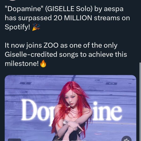 Giselle 'Dopamine' has surpassed 20 MILLION streams on Spotify!🥳