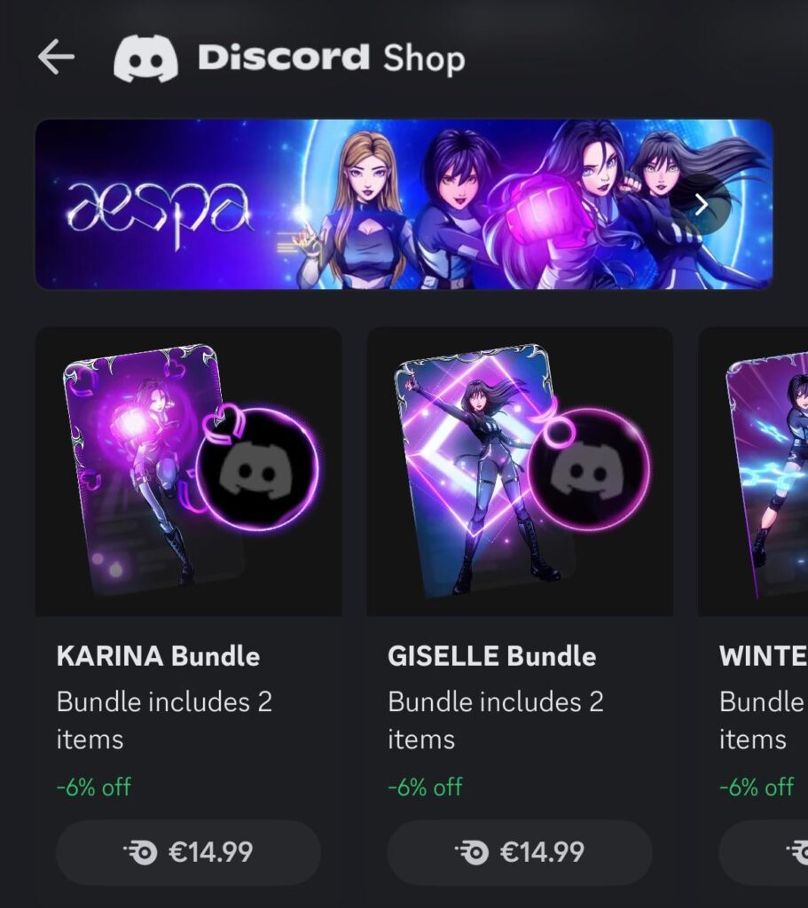 aespa on Discord shop