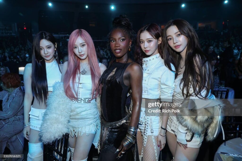 250330 aespa with Doechii @ Billboard Women in Music 2025 (Getty Images)