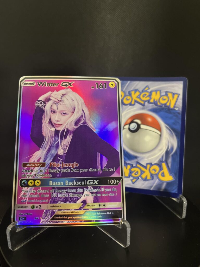 Made another set of aespa Pokèmon photocards, this time for the Armageddon era! 🐈‍⬛