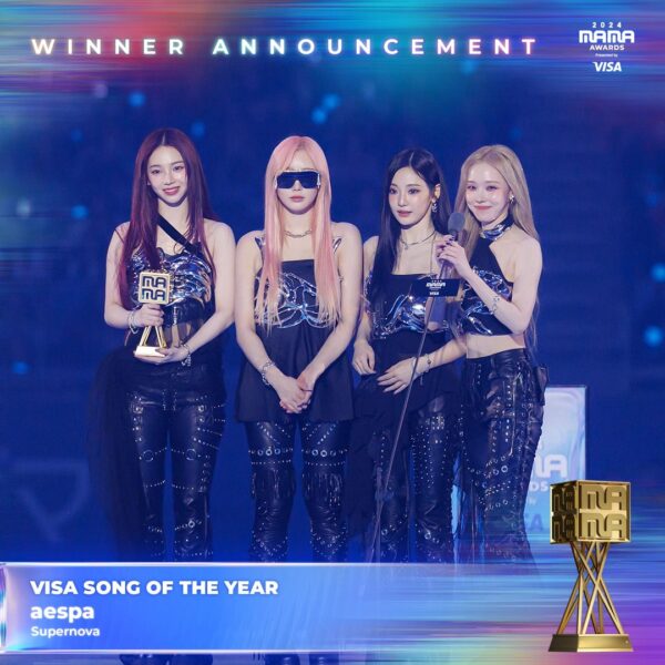 241123 MAMA AWARDS Twitter Update With aespa - 2024 MAMA AWARDS DAY 3 Osaka Winner Announcement Photo