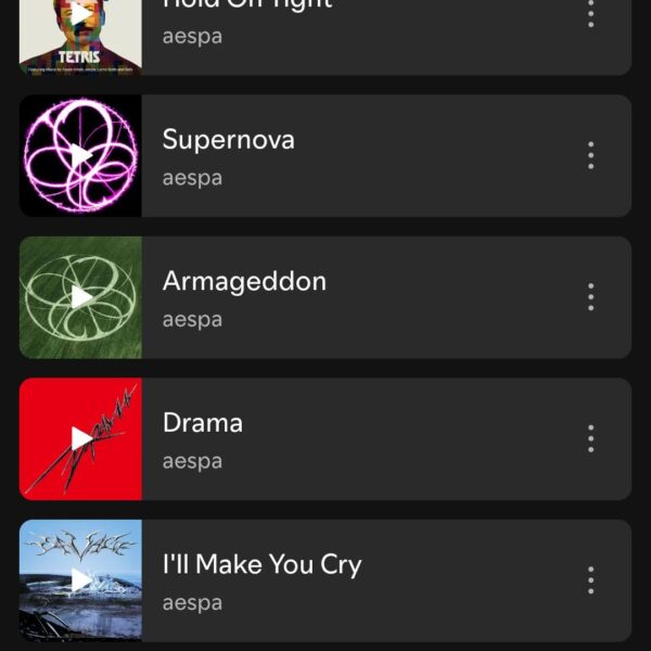 Share your first 7 aespa songs in your playlist
