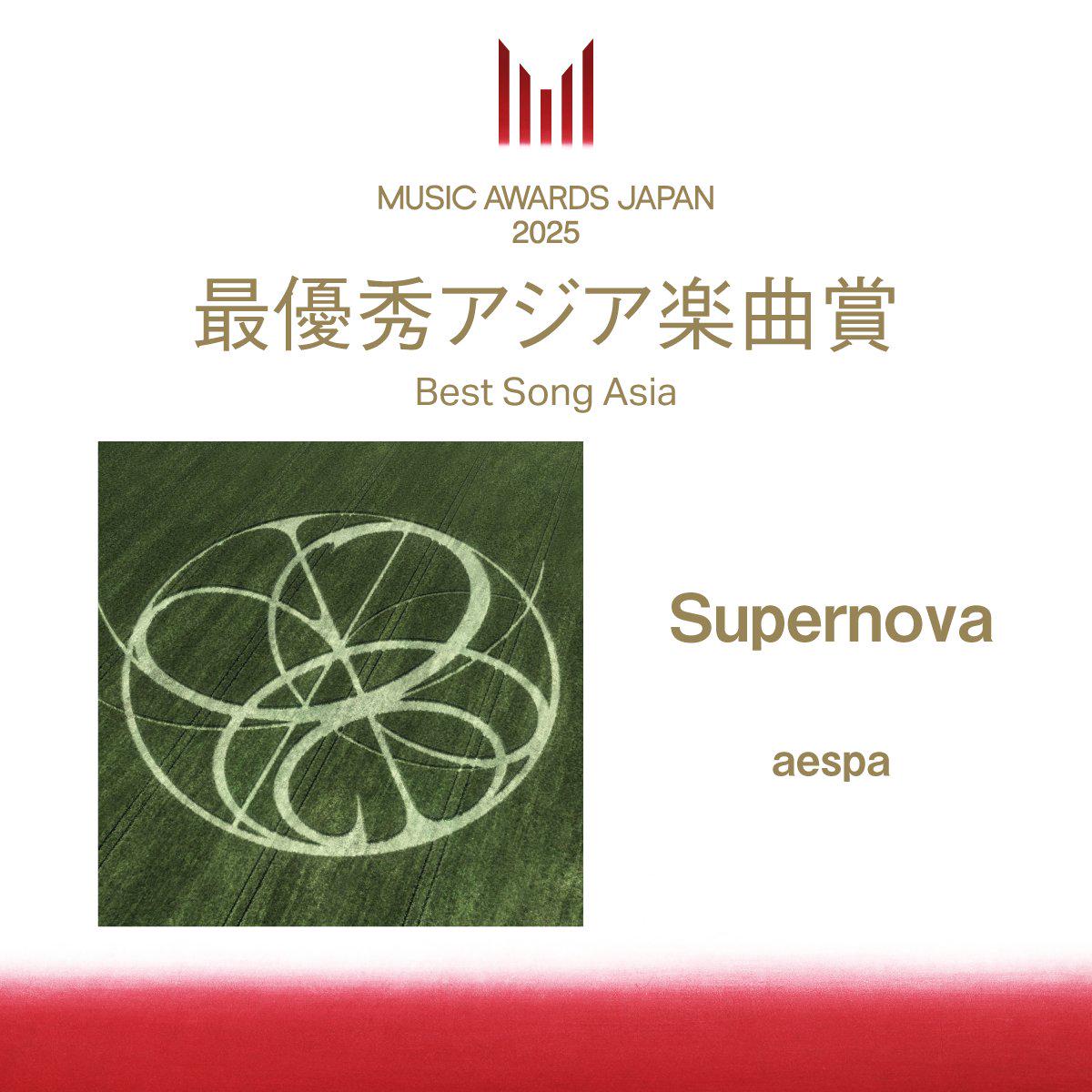 250522 aespa's 'Supernova' wins 'Best Song Asia' at MUSIC AWARDS JAPAN 2025