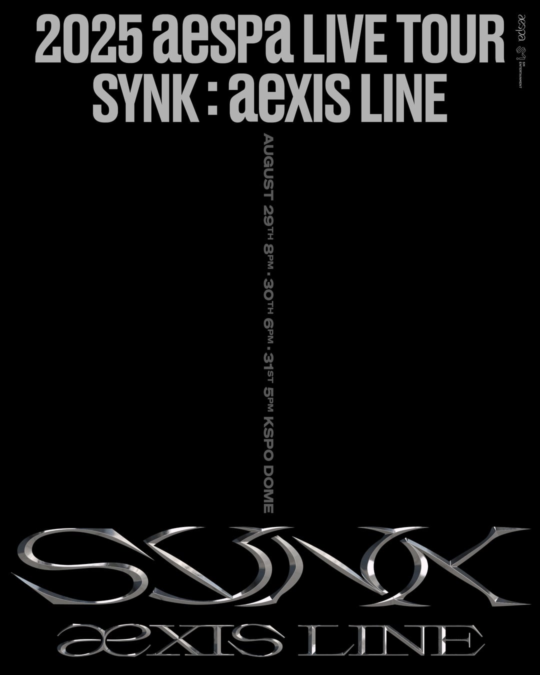 2025 aespa LIVE TOUR - SYNK : aeXIS LINE (Announcement Poster + Fanclub Presale Info)