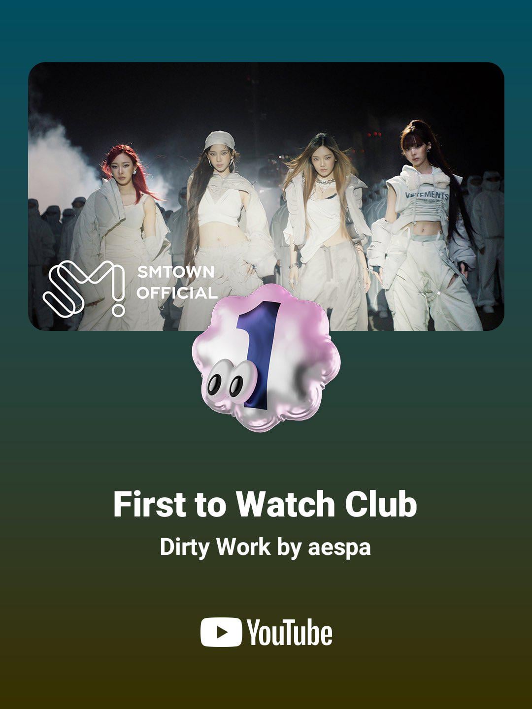 250626 aespa Twitter Update - Be the first to watch aespa's 'Dirty Work' MV for a chance to unlock a special "First to Watch Club" badge on YouTube & YouTubeMusic 🔥 🔔Set your reminder for 'Dirty Work' MV Premieres!