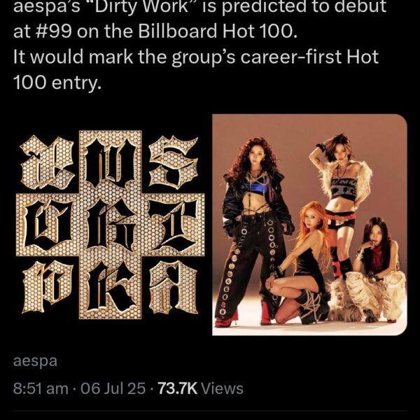 aespa's "Dirty work" is predicted to debut at #99 on billboard hot 100.
