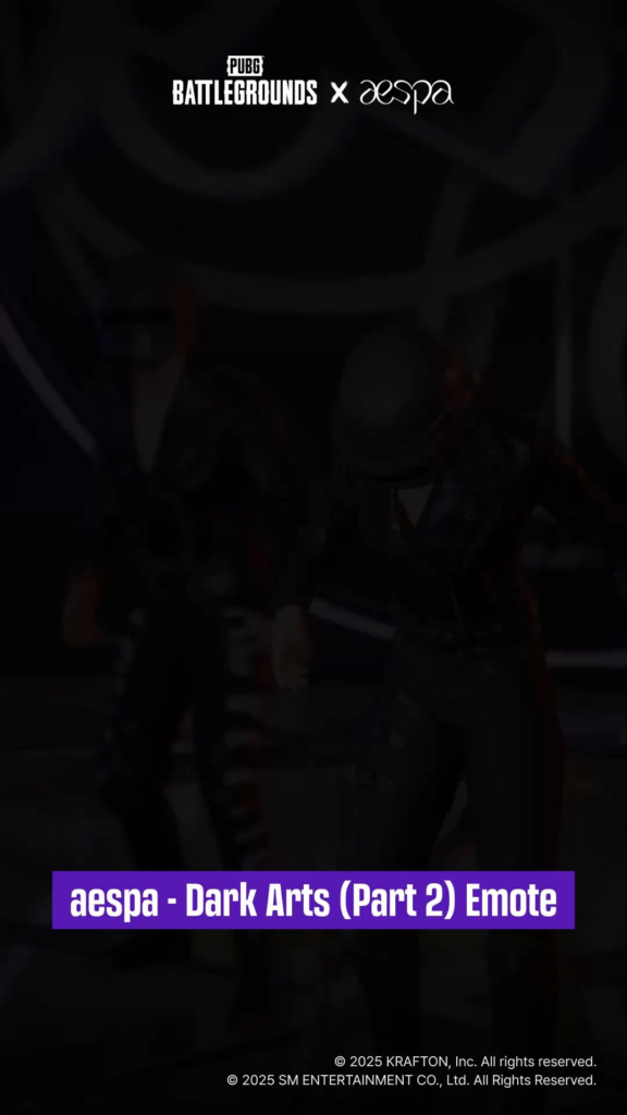250721 PUBG Esports TikTok Update - aespa 'Dark Arts' Part.2 Emote only through PNC 2025 Drops — don’t miss it!