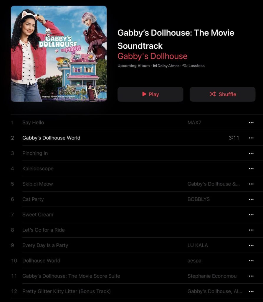 250828 aespa will release a new song, ‘Dollhouse World’ as part of ‘Gabby’s Dollhouse: The Movie’ soundtrack album + The movie is scheduled to be released on September 26th