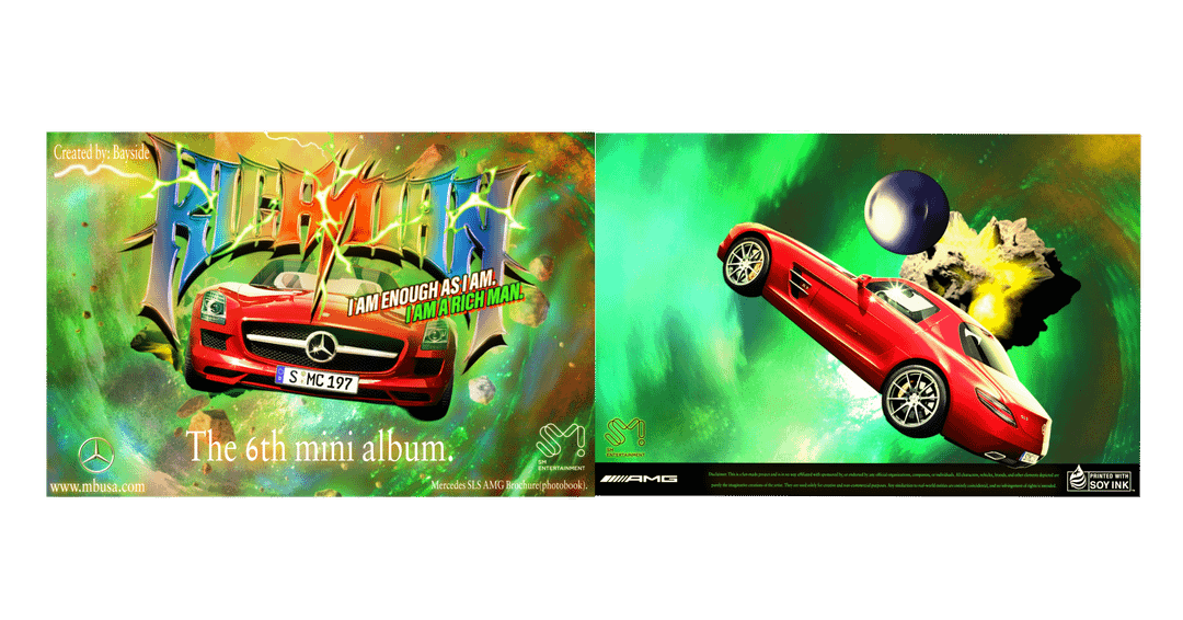This is my fanmade Rich man album with a hybrid of car brochure still w.i.p