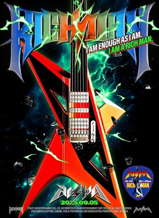 250804 aespa's 6th mini album "Rich Man" will feature 6 tracks, including the title track with the same name & redefines what it means to be a "Rich Man" beyond the conventional sense with aespa's signature confidence & energy + Pre-order starts today on the 4th