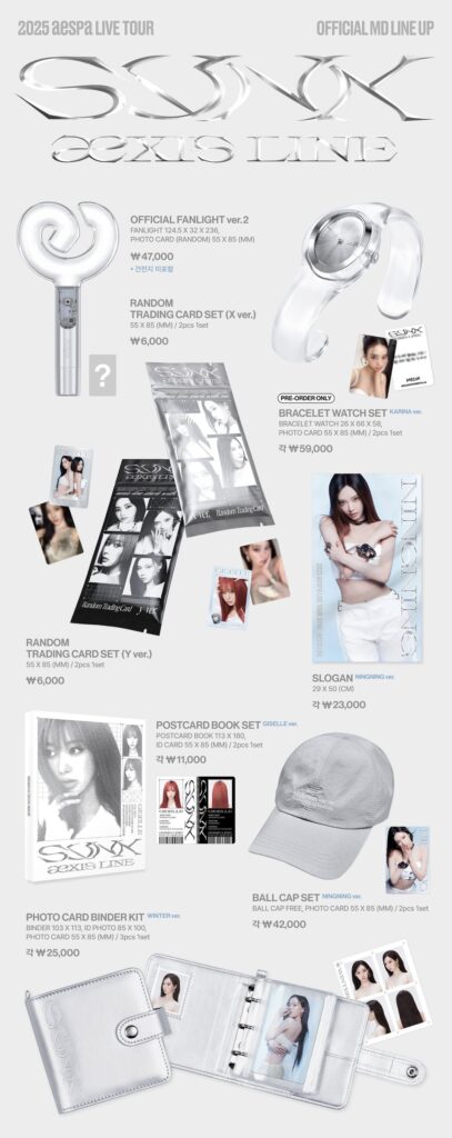 250826 aespa - SYNK : aeXIS LINE TOUR (Official Merchandise Details + Sales Notice)