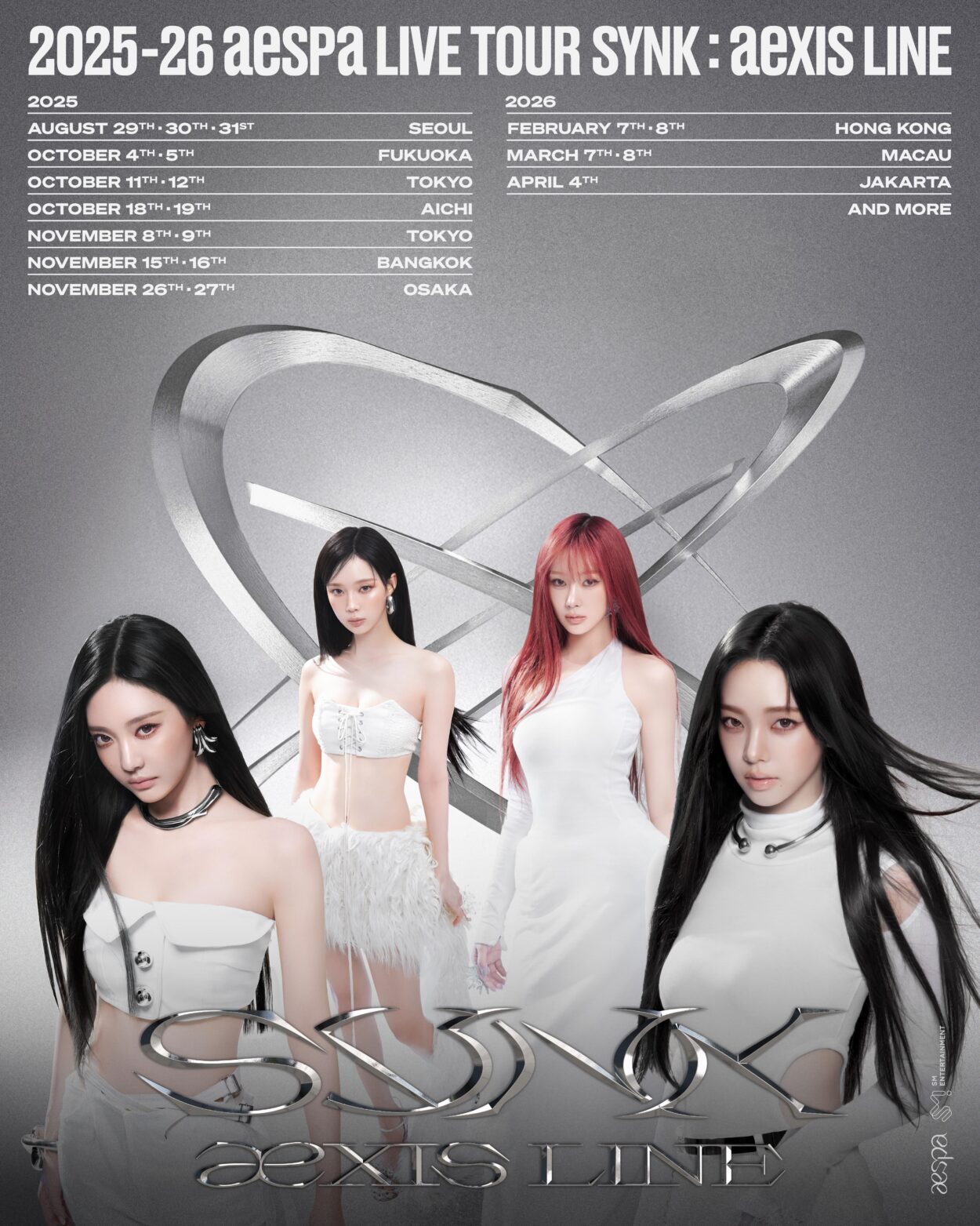 2025 aespa LIVE TOUR -SYNK : aeXIS LINE ASIA TOUR (Schedule / Announcement Poster)