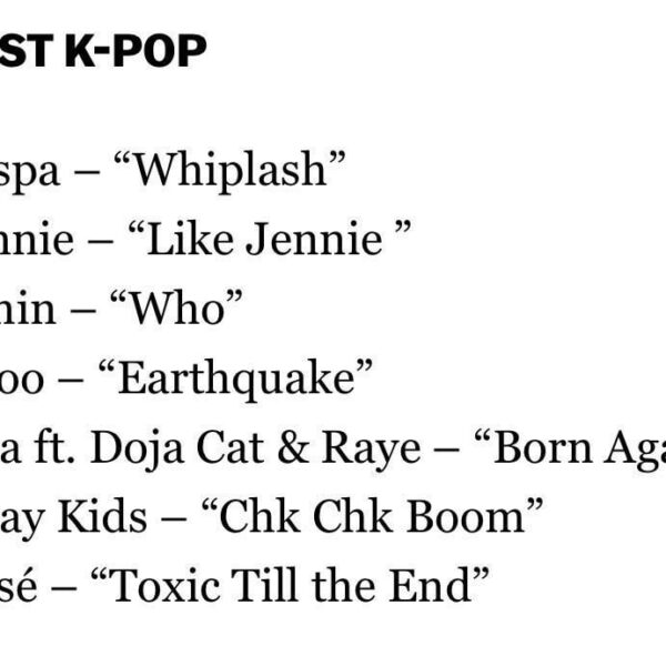 250805 'Whiplash' by aespa has been nominated in 'Best K-Pop' category at the MTV 2025 VMAs