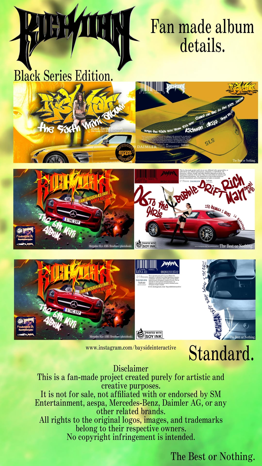 I just made an aespa Richman album Hybrid from a car brochure