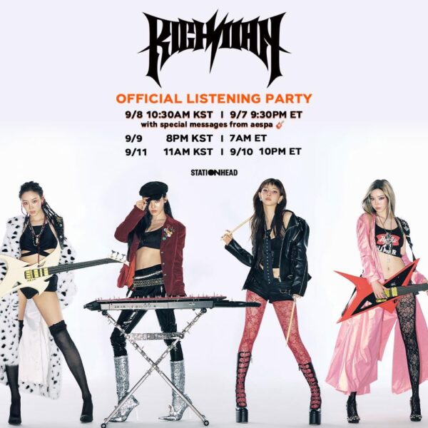 250907 aespa - The 6th Mini Album: Rich Man (Stationhead Listening Party Schedule)