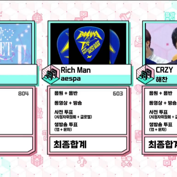 250920 aespa earns their third win for 'Rich Man' on Music Core