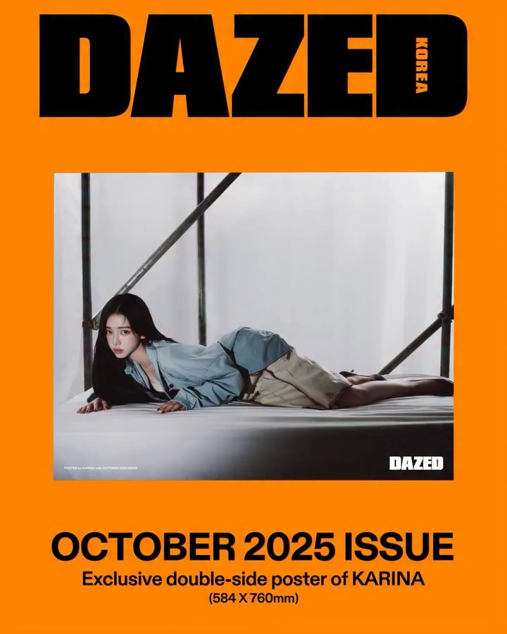 250916 DAZED KOREA Instagram Update with Karina - Exclusive double-sided oversized poster of KARINA (584 X 760mm), available nowhere else, pre-orders open via link in bio