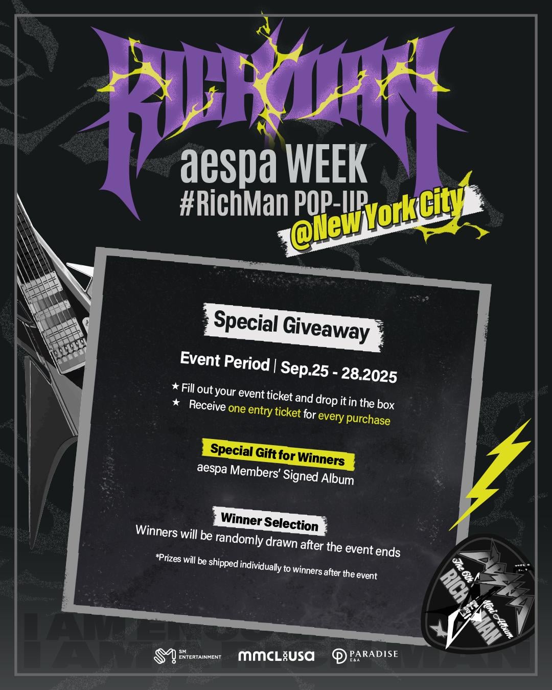 250923 aespa - The 6th Mini Album 'Rich Man' POP-UP @ New York City (Signed Album Giveaway Event)