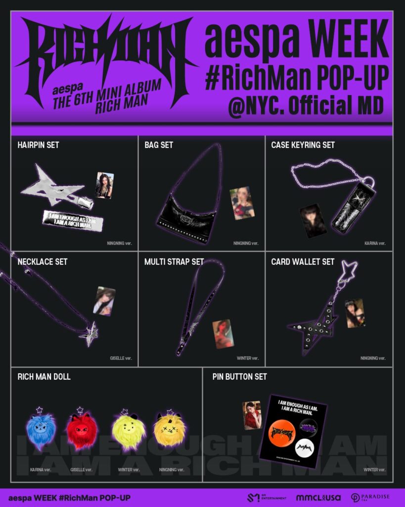 250920 aespa - The 6th Mini Album 'Rich Man' POP-UP @ New York City (MD List Preview + Special Benefits Info)