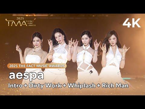250920 aespa - Intro + Dirty Work + Whiplash + Rich Man @ 2025 THE FACT MUSIC AWARDS