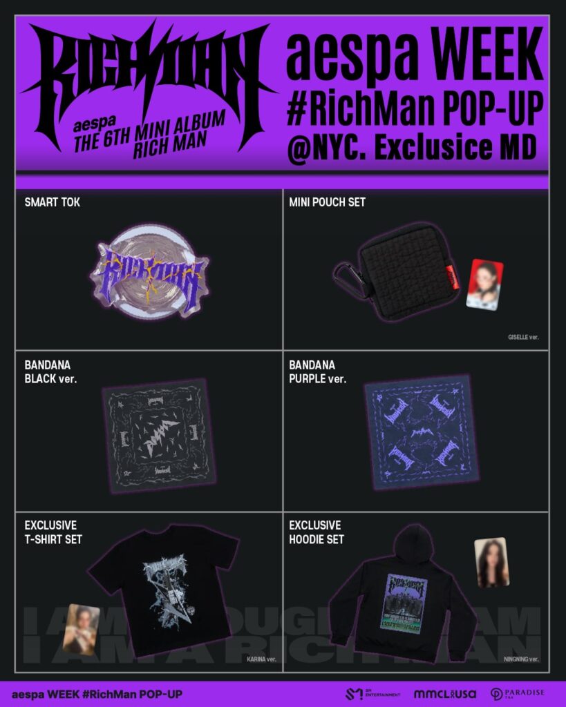 250921 aespa - The 6th Mini Album 'Rich Man' POP-UP @ New York City (Exclusive Merch Preview + Photocard Event)